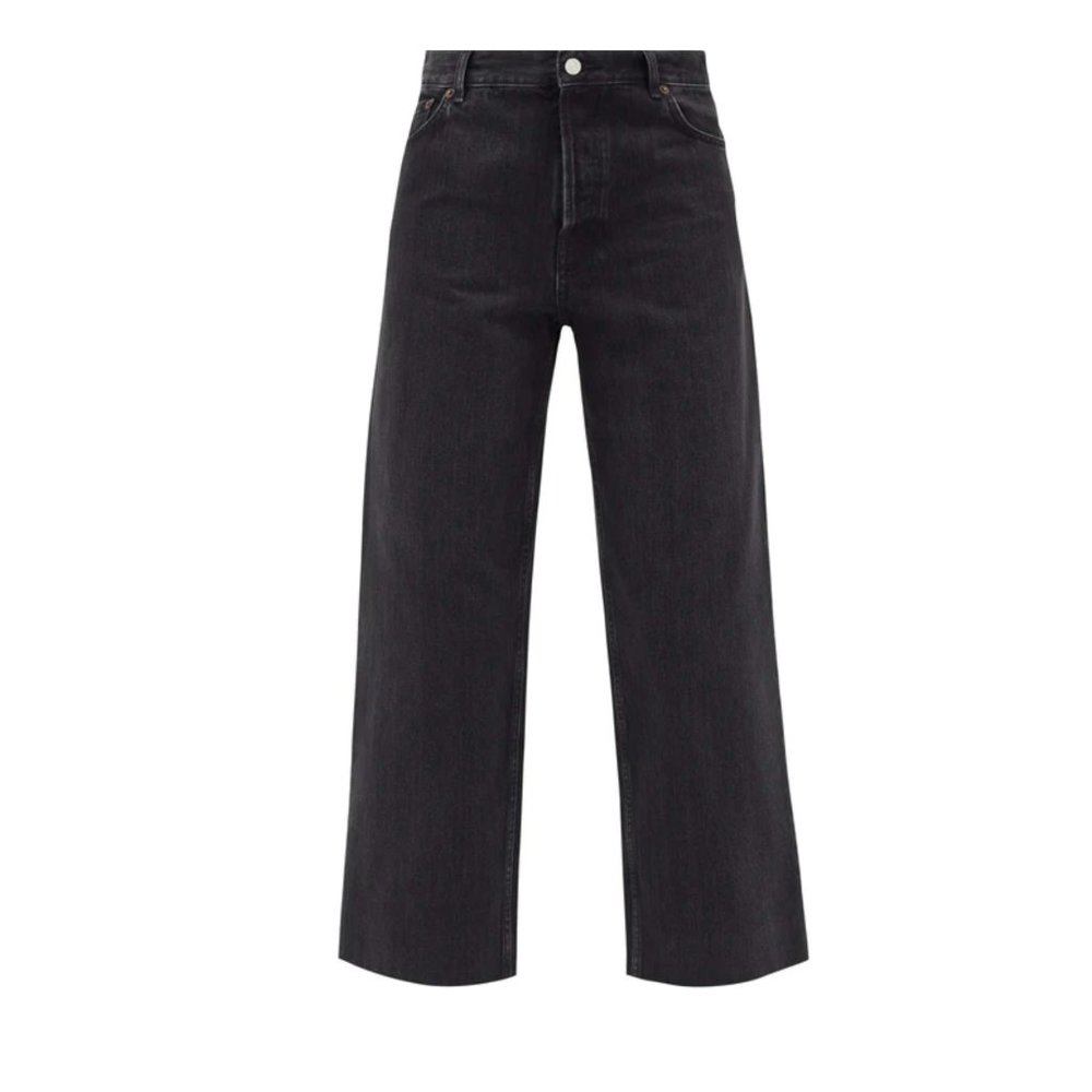 BALENCIAGA Black Cropped wide-leg jeans NWT